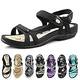 GP Signature SNAP LOCK Sandals for Women: 9179 Black Beige, EU39 (US Size 8-8.5)