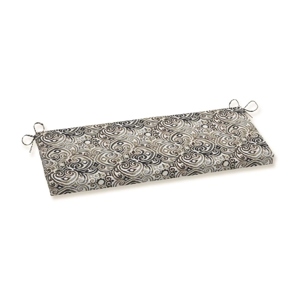 Pillow Perfect Bankkissen 114,3x45,7 Cm – Getuftet, Wasserbeständig, Mit Bändern, Schwarz