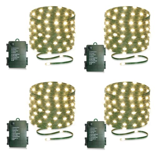 4 Pack - 16.5ft Battery Operated String Lights, 50 LED Twinkle Fairy String Lights Battery Powered...