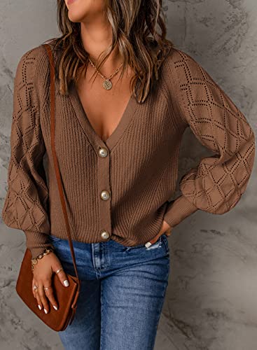 Astylish Women Long Sleeve Open Front Knit Button Down Cardigan Sweaters4