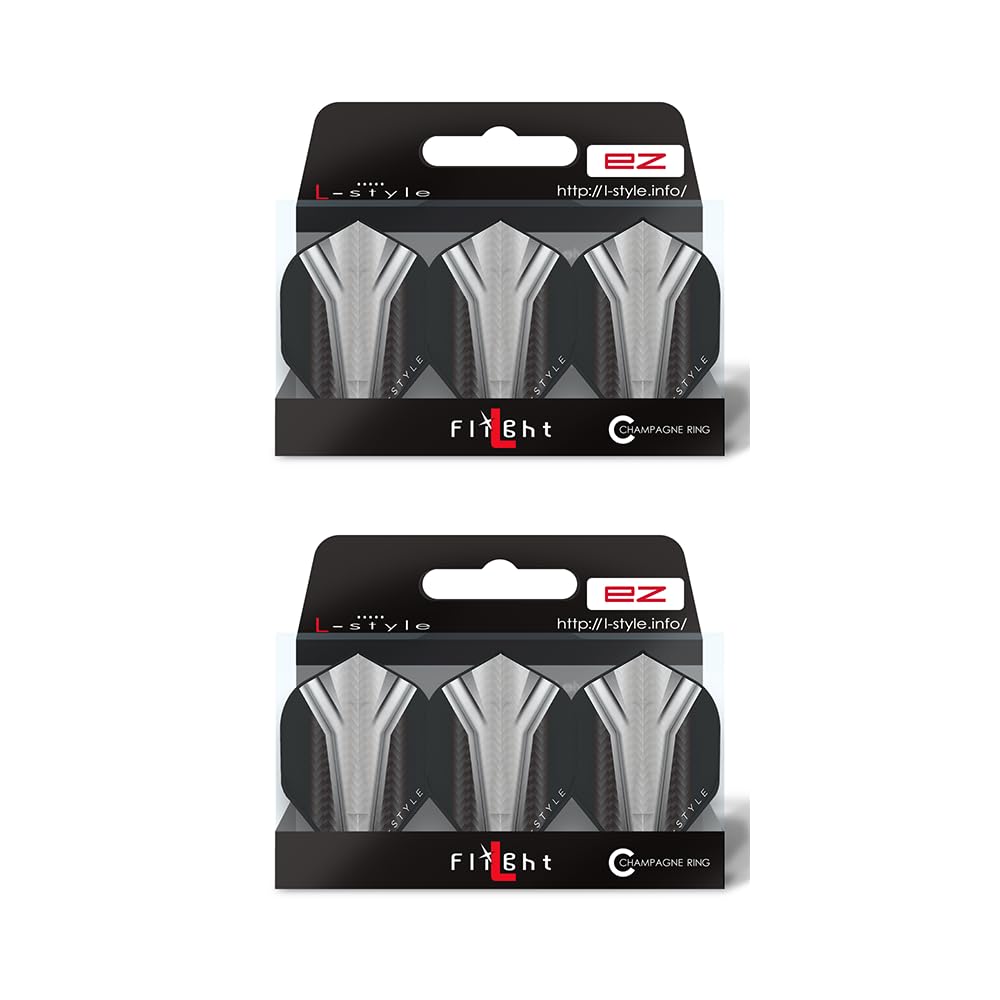 LSTYLE Dart Flights: L1 EZ Standard - for Soft Tip and Steel Tip Darts - 2 Pack - Inception White — image 1