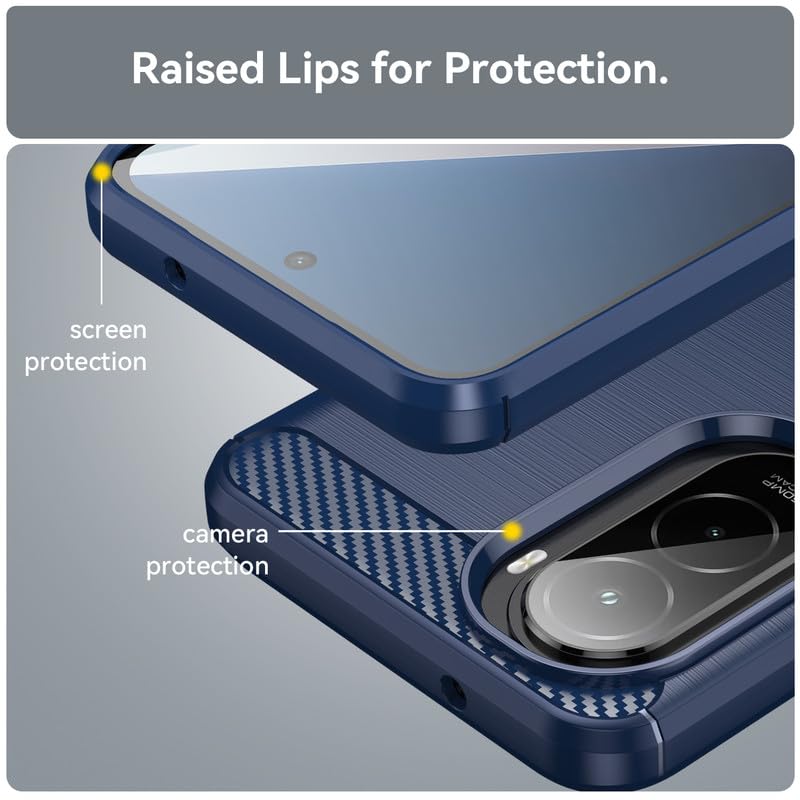 Image of Basic Case for Poco M7 Plus 5G (Carbon Fibre Blue)