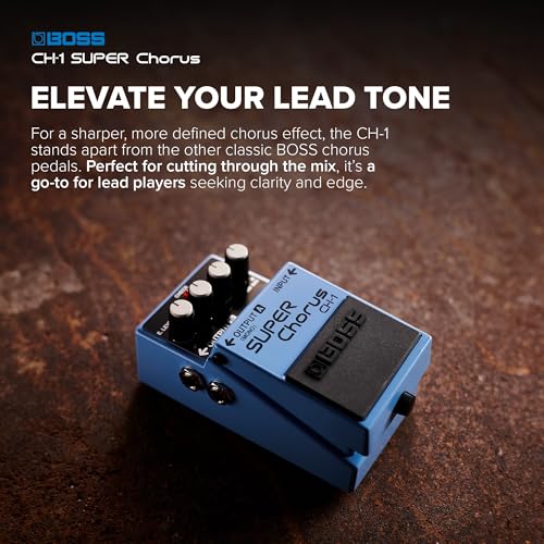 Image of BOSS CH-1 SUPER Chorus | Classic Compact Chorus Effects Pedal | Cystal-Clear Tone for Guitar & Keyboards | Versatile Sound Shaping | Mono & Stereo Connectivity | Easy-to-Use Controls | Effect Level, Eq, Rate and Depth Controls, Mono Input, Stereo Outputs, 9V Battery or Psa Adapter Power