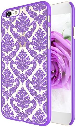 iPhone 6 Case, Style4U iPhone 6 [Purple] Flower Damask Design Slim Fit Case Cover for Apple iPhone 6 4.7 Inch with 1 Stylus and 1 HD Clear Screen Protector [Purple]