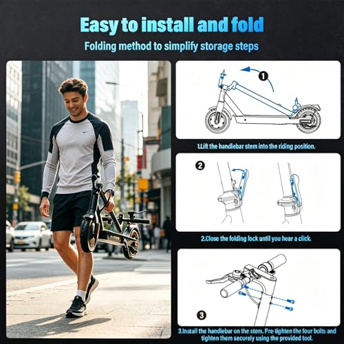 Image of Electric Scooter - Electric Scooter Adults, 1000W /500W Motor, 25 /21 /18 MPH, 10'' /8.5'' Tires, 28 /23 /21 Miles, APP Control, Dual Brake, Long Range Electric Scooter for Gift