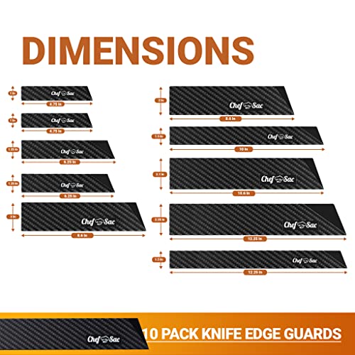 Chef Sac Knife Edge Guards | Universal Knife Cover & Professional Knife Protector | Durable Bpa-Free Abs Plastic Knife Guards | Gentle Non-Scratch Felt Lining Chef Knife Sheath (10-Pack) #TOP2