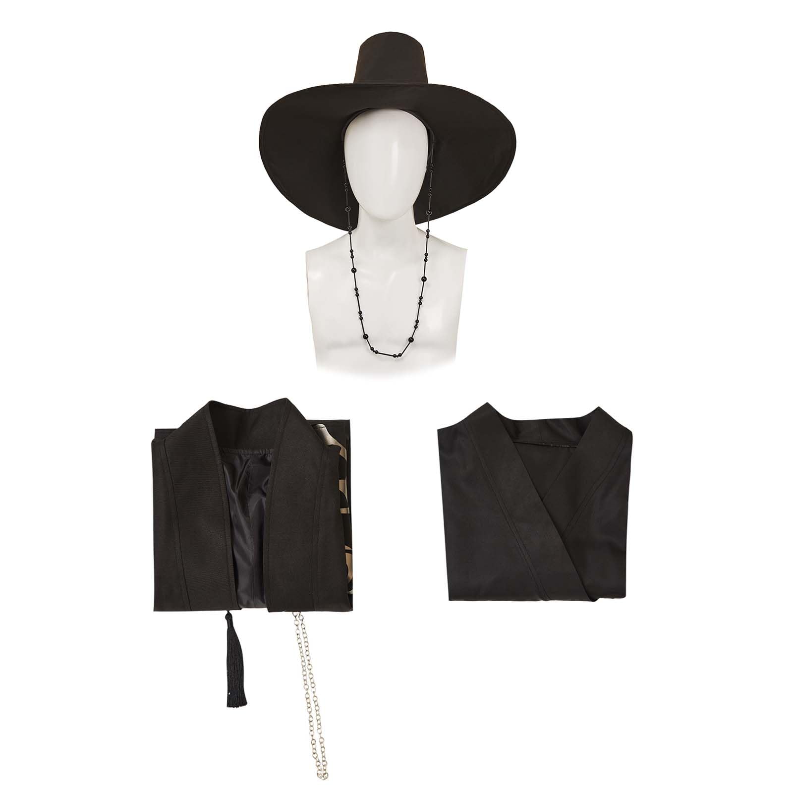 Jinu Disfraz Cosplay Traje Negro Abrigo Camisa Sombrero Traje Halloween Trajes