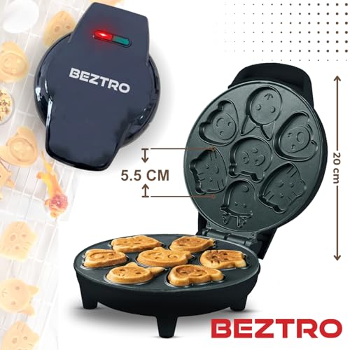 Image of Waffle Maker Machine Mini Electric Breakfast Pancake Maker Similar to Donut or Sandwich Makers for Desserts Snacks Parties for Kids & Family