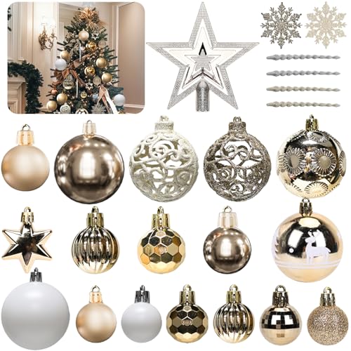 Weihnachtskugeln 101er Set, Weihnachtsdeko, Kunststoff...