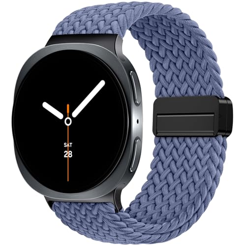 SNBLK Magnetic Braided Band Compatible with Samsung Galaxy Watch 8 Band 40mm 44mm/Watch 8 Classic 46mm (2025) Men Women, No Gap One Click Nylon Elastic Sport Strap for Samsung Galaxy Watch 8