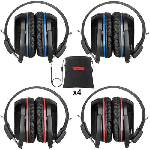 SIMOLIO 4 Pack IR Headphones for Car DVD, Wireless Car...