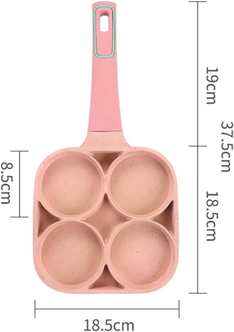 Egg Frying Pan with Nonstick Breakfast Skillet for Cooking Eggs Pancakes and Crepes Aluminium Alloy Mold for Gas and Induction Cooktops