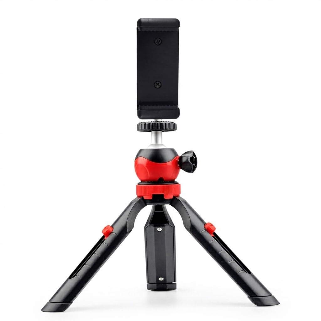 8cm Flexible Mini Tripod with Smartphone Holder & 360° Ball Head, Portable Tabletop Tripod, 2-Section Adjustable Legs, 1kg Load Capacity, Non-Slip Rubber Feet for Smartphones, GoPro & Compact Cameras-image-28