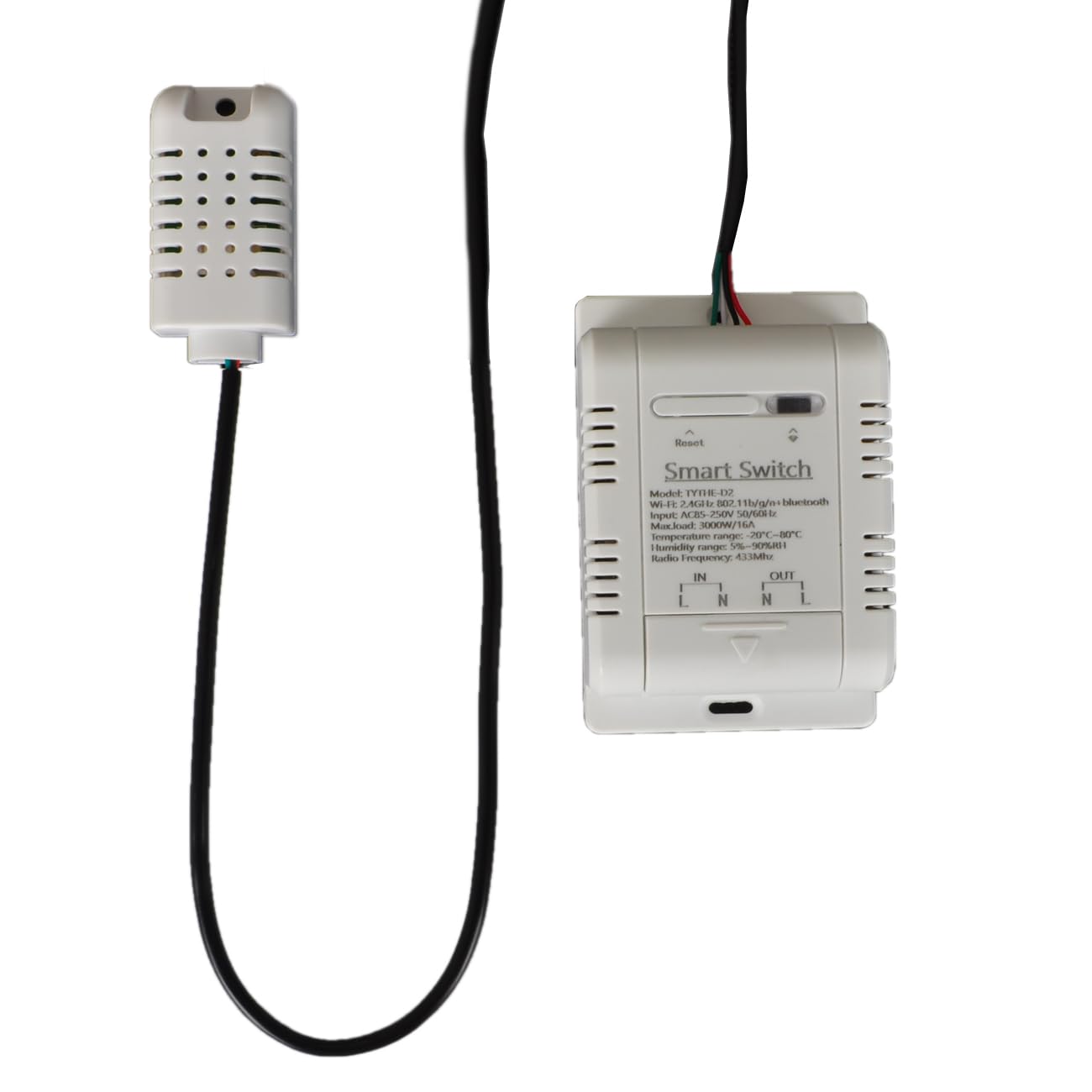 Yueyang Commutateur de température WiFi 16A/3500W et DS1-8B20 étanche capteur d'énergie Comsuptiom Surveillance pour Tuya Smart Life APP intelligentes et télécommandées