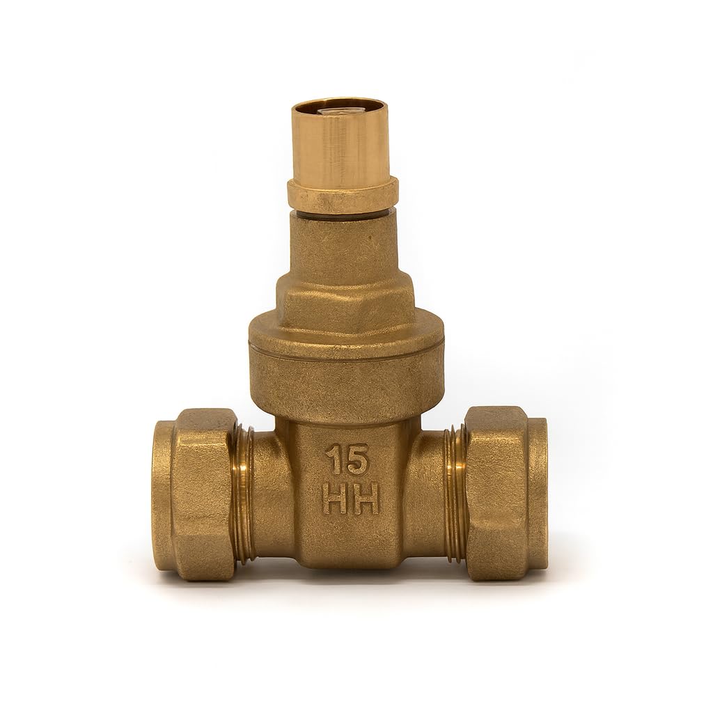 Westco 22mm Compression Brass Lockshield Gate Valve