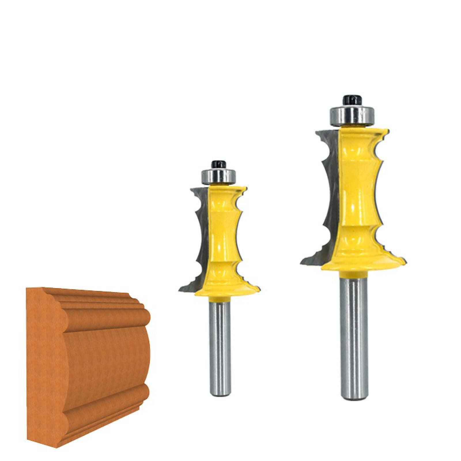 2 Pz 8mm/12mm/12.7mmShank Mitrato Porta Cassetto Modanatura Frese Corrimano Linea Tenone Fresa Per Strumenti di Lavorazione Del Legno,gambo da 12 mm