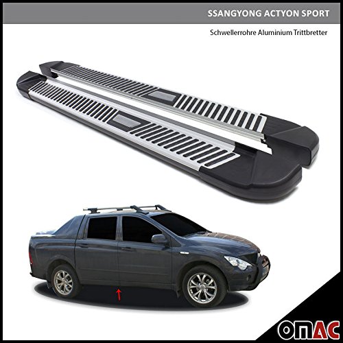 Potenciador tubos aluminio pedalada Tablas para Ssangyong Actyon Sport 2007 Pyramid (203)