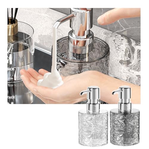 ELECTRO-WEIDEWORLD ハンドソープ 泡 詰め替えボトル 300ml 2個セット 手動 ソープディスペンサー 中身見える ポンプディスペンサー ソープボトル 容器 シャンプーボトル お風呂 透明 クリア カラー おしゃれ 高級 新生活 (30