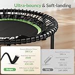 BCAN 450LBS/550LBS Foldable Mini Trampoline, 40"/48" Adult Fitness Trampoline with Durable Bungees, Stable & Quiet Exercise Rebounder,Great Mini Trampoline for Indoor/Garden Workout - Image 2