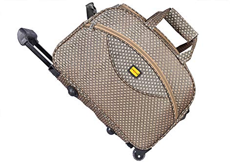 Image of Attraction 55 Cabin Polyester Wheel Duffel Trolley (Gold)