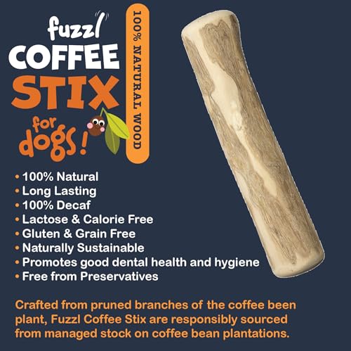 Fuzzl Kaffeeholz Kausticks 2 Stück für Kleine Hunde und Welpen