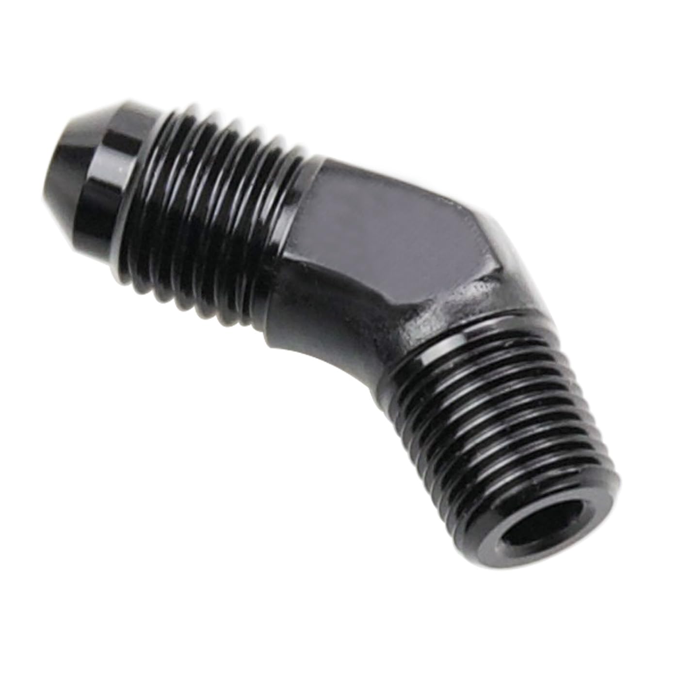 Codo de aluminio de 45 grados 4 AN adaptador conector macho flare a rosca 1/8 NPT