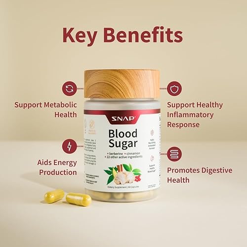 Vista 4 de Snap Supplements Mezcla de azúcar en sangre, CoQ10, canela, ácido alfa lipoico y gimnasia, sin azúcar, 60 cápsulas, paquete de 2