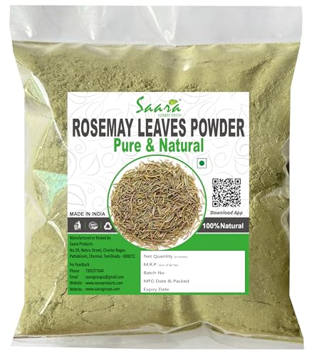 Image of Saara HERBAL FRESH Rosemary Dried Leaves Powder, 70g, Gulmehendi Powder, Salvia Rosmarinus, Useful for Hair Growth, Herbal Tea & Cooking, 70g