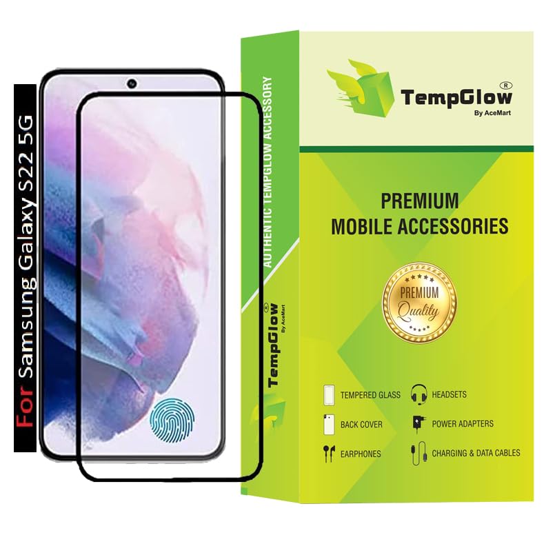 Image of Screen Protector for Samsung Galaxy S22 5G (Black) Tempered Glass Edge-to-Edge 6D Screen Guard With Installation Kit