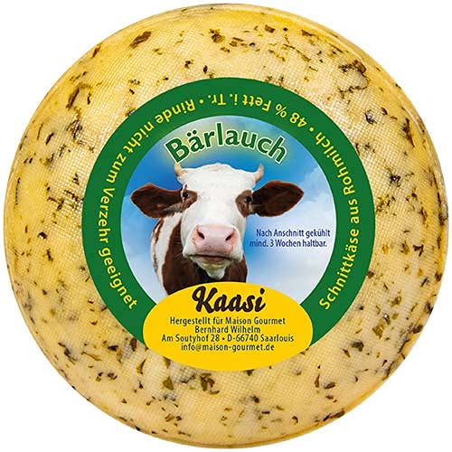Junger Gouda im Minilaib direkt vom Bauernhof/Sorte Bärlauch