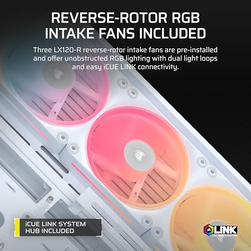 Image of CORSAIR Frame 4500X LX Reverse Fan RGB Link Mid-Tower PC Case - 3X Pre-Installed Fans, Panoramic Glass, InfiniRail Mounting System, Modular Customization, Spacious Interior, GPU Anti-Sag - White