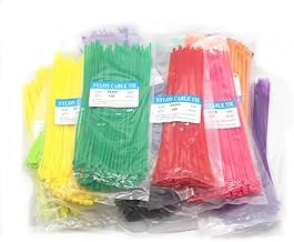 FACDEM 100 bridas para cables, 18 colores, 2,5 mm x 200 mm, 2,5 mm x 200 mm, cierre de alambre de nailon, color blanco y negro (amarillo)