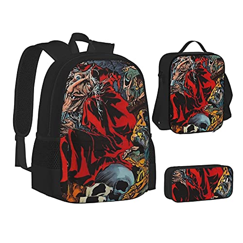 Demon Monster Mural Beste Gift Voor Studenten 3 In 1 Set Waterbestendig Rugzakken/Grote Capaciteit Potlood Cases… - Afbeelding 3