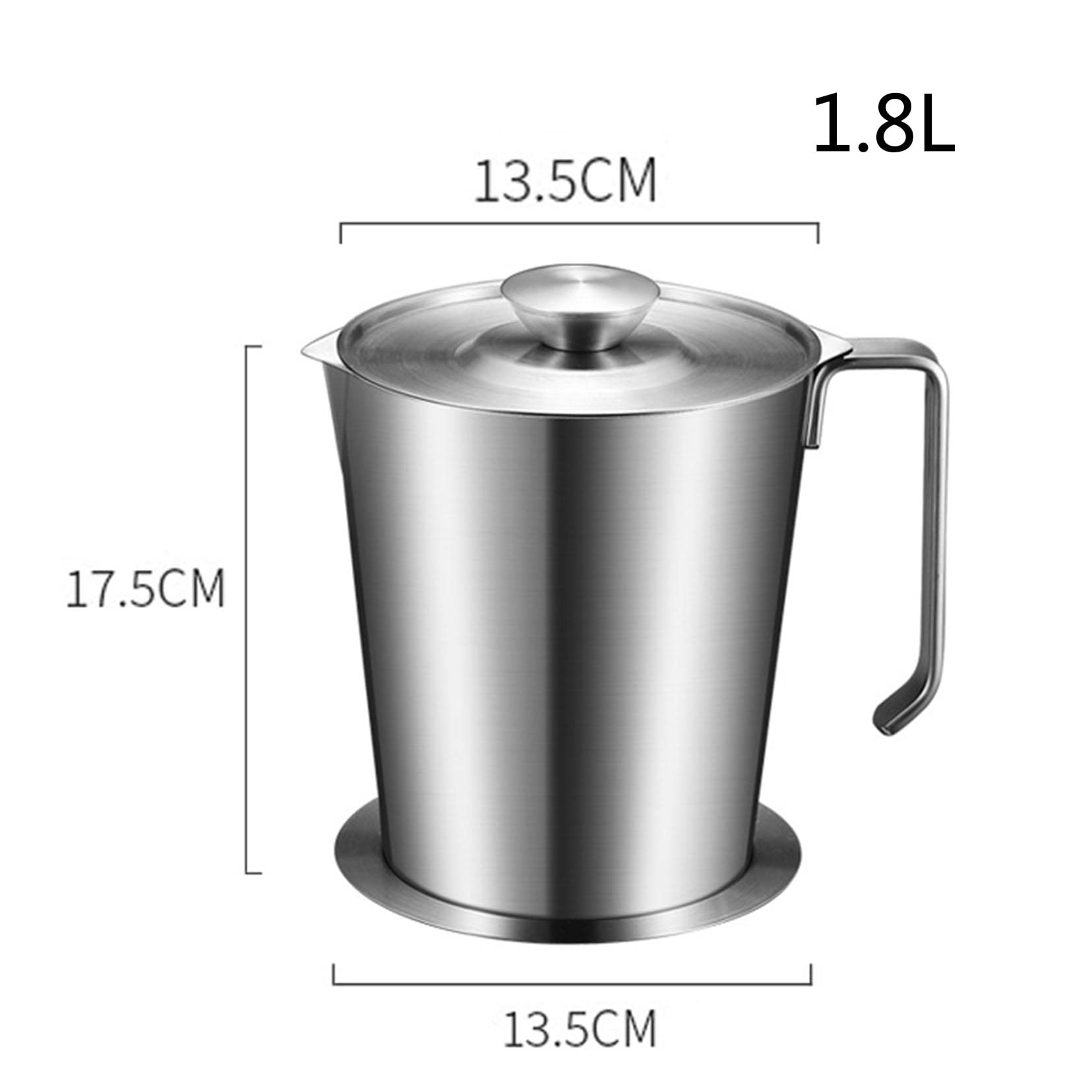 Sitko do żywności z sitkiem, 1,3 l / 1,8 l sitko do oleju ze stali nierdzewnej puszka na tłuszcz ze stali nierdzewnej z pyłoszczelną pokrywką, uchwyt łatwy do trzymania i taca na tłuszcz z