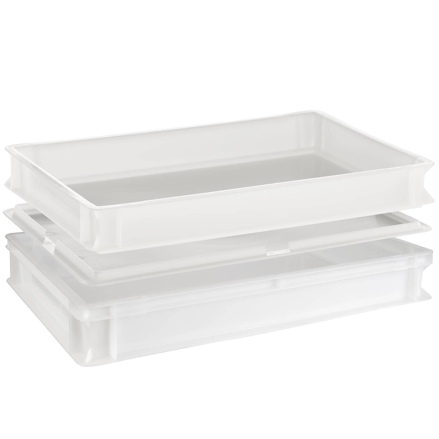 APS 82442 pojemnik na ciasto – pudełko na pizzę, można układać w stos, pojemność 14 l, wymiary wewnętrzne 56,5 x 36,5 cm, do profesjonalnego utrzymania świeżości i fermentacji kulek ciasta