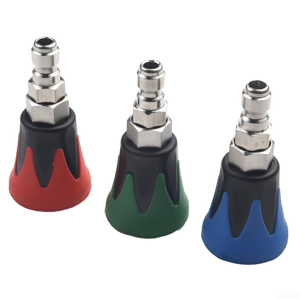 DAZZLEEX 3Pcs Pressure Washer Spray Nozzle, High Pressure Cleaning Machine Nozzle, Spray Nozzle Cleaning Machine Part,15°+25°+40°