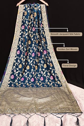 Image of TRENDMALLS Women's Jacquard Silk Ethnic Patola Floral Design Dupatta Ethnic Motif Pattern