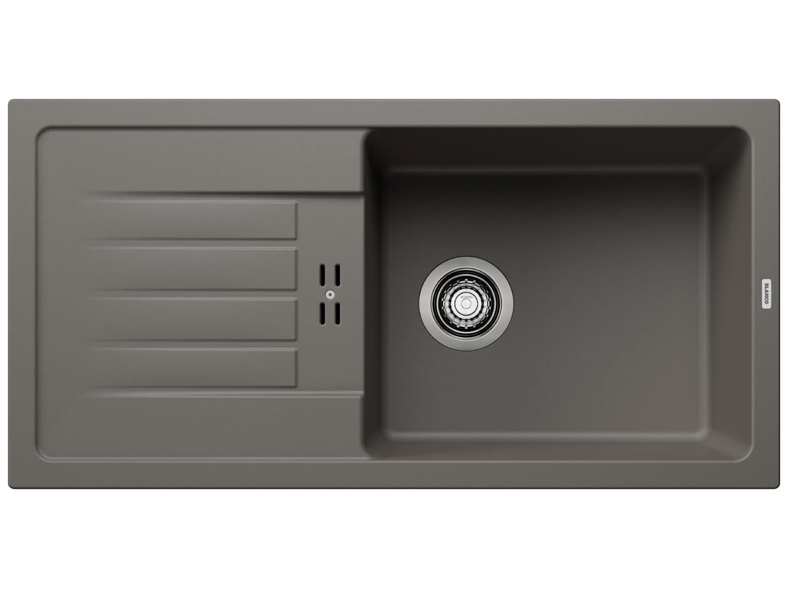 BLANCO Favum XL 6 S Kitchen Sink 86 x 43.5 cm Granite Sink Made of Silgranit Volcano Grey Installation Type: Installation from Top Reversible for 60 cm-Wide Base Cabinets Large Basin
