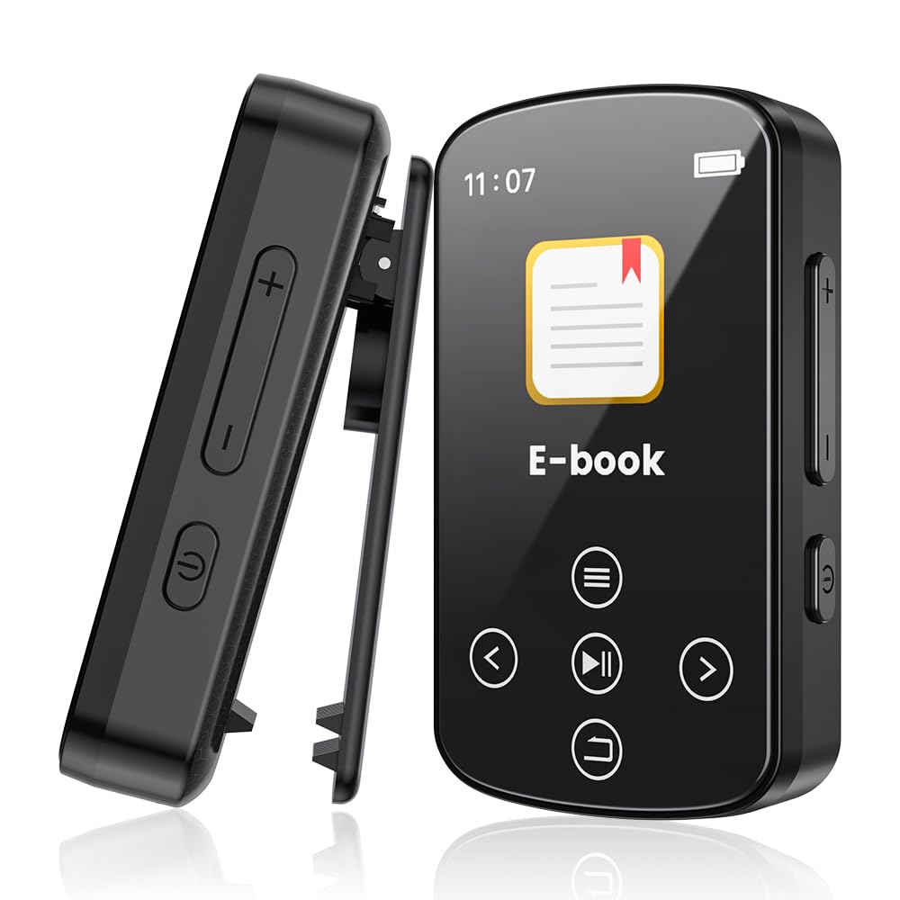 Lettore musicale portatile HiFi – Lettore MP3 con clip, touch screen, funzione OTG, scheda di memoria 64G inclusa (estensione 128G) – Alta fedeltà per audiofili
