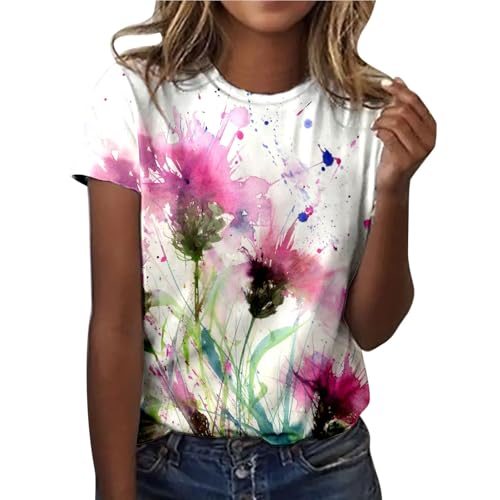 Tshirt Damen, Sommer T-Shirt Oberteile T-Shirts Für Damen T Baumwoll Women...