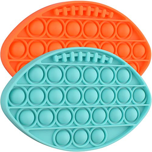 ZONESTA 2 Pack Pop Push Bubbles Fidget Toy It Rainbow Color Sensory Toy Silicone American Football
