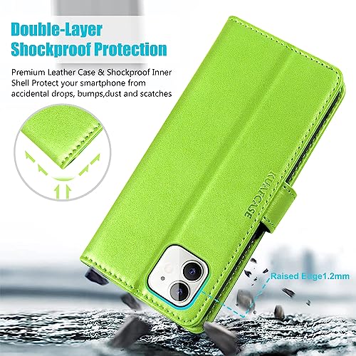Kuafcase Compatible for iPhone 12/12 Pro Case with 4 Card Slots Magnetic Closure Kickstand Shockproof Protective Phone Case Compatible for iPhone 12/12 Pro - Image 3