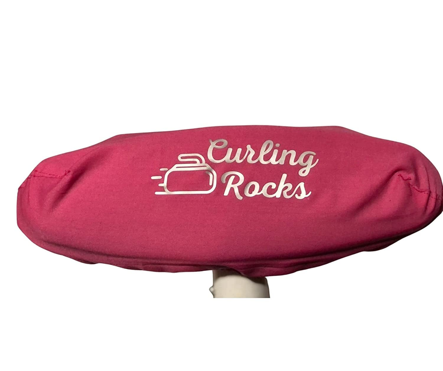 Pink Curling Broom Cover Handmade with Curling Rocks with stones Unique Gift