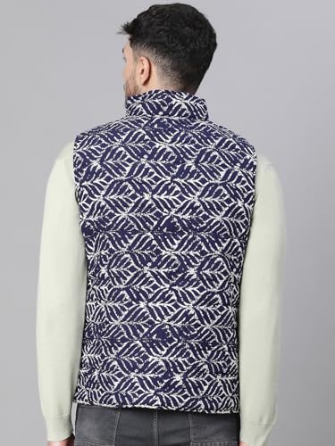 Image of oxolloxo Men's Aztec Print Zip Lined Sleeveless Reversible Quilted Jacket
