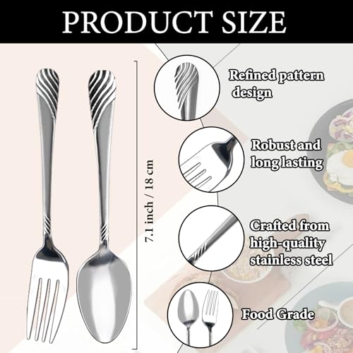 LECEHIVO 300 Pcs Forks and Spoons Silverware Set 7.1 Inch 150 Forks 150 Spoons Stainless Steel Fork and Spoon Set for Home Restaurant Kitchen Dishwasher Supplies by LECEHIVO - Used condition - Image 2