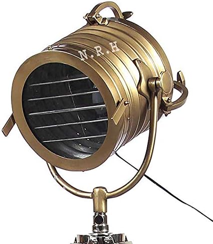 Nautical Replica Hub Nautical Replica Hub Antiek Messing Statief Vloerlamp Houten Stand Woonkamer Decor photo 2