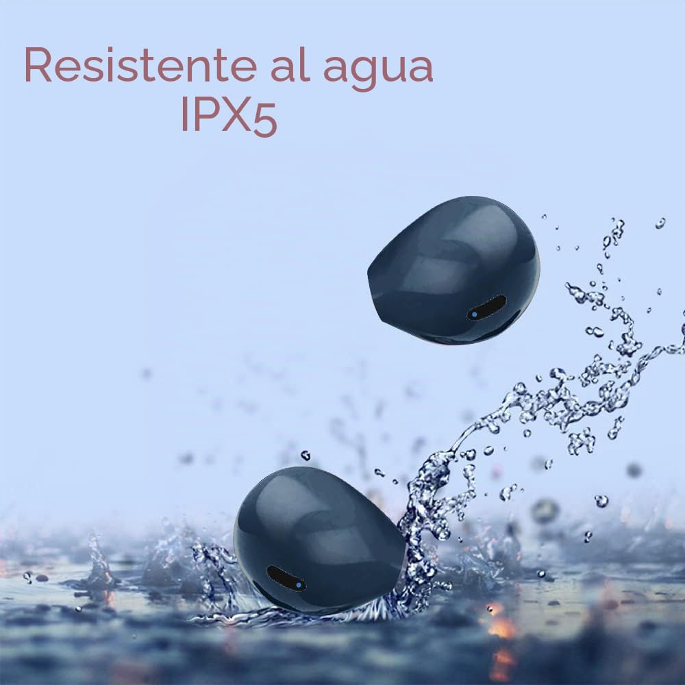 Auriculares Inalámbricos Mini Invisibles Bluetooth, Auriculares Semi-In-Ear Pequeños para Trabajo y Uso Diario, Control Táctil, Livianos para Música y Audiolibros