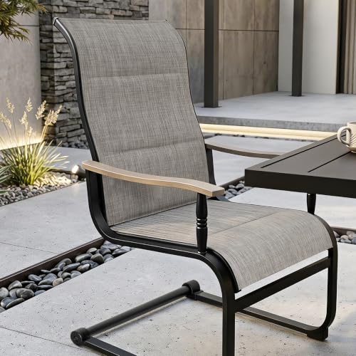 Image of NUU GARDEN 5-Piece Outdoor Dining Set, Grayish Brown C-Spring Chairs