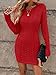 ZAFUL Womens Cable Knit Sweater Dress Long Sleeve Crew Neck Winter Bodycon Mini Fall Dresses 2025 0-red S