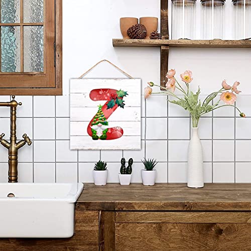 Décoration murale bois Père Noël initiale Z pour suspendre maison - 5